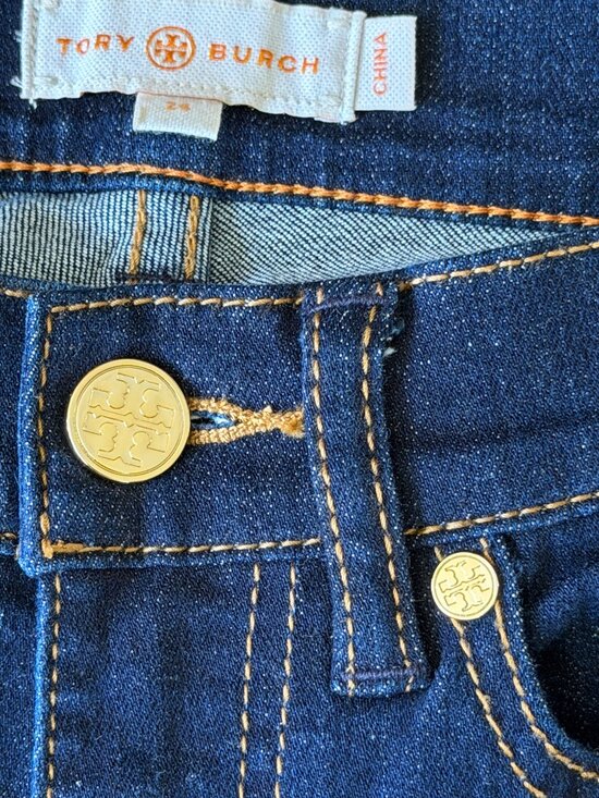 Tory Burch Women's Straight Leg Navy Blue Jeans Size: 24 - Picture 4 of 13
